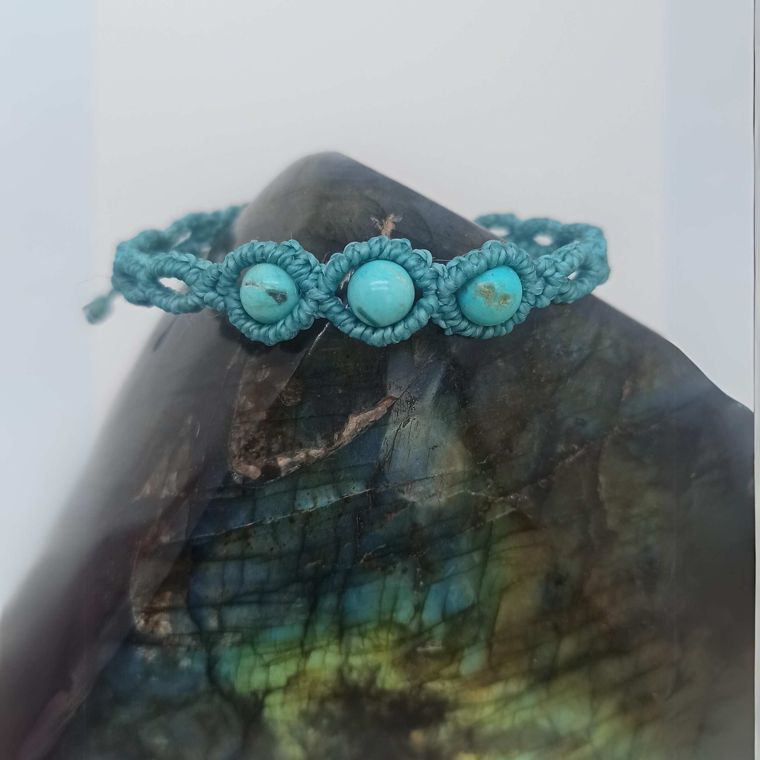 Bracelet perles turquoise du Pérou