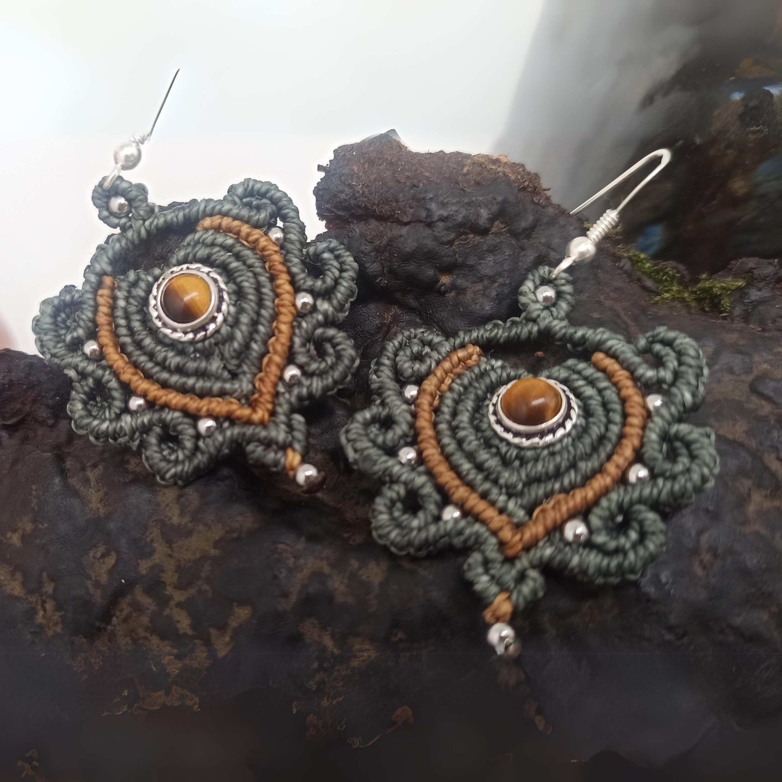 Boucles d'oreilles oeil de tigre