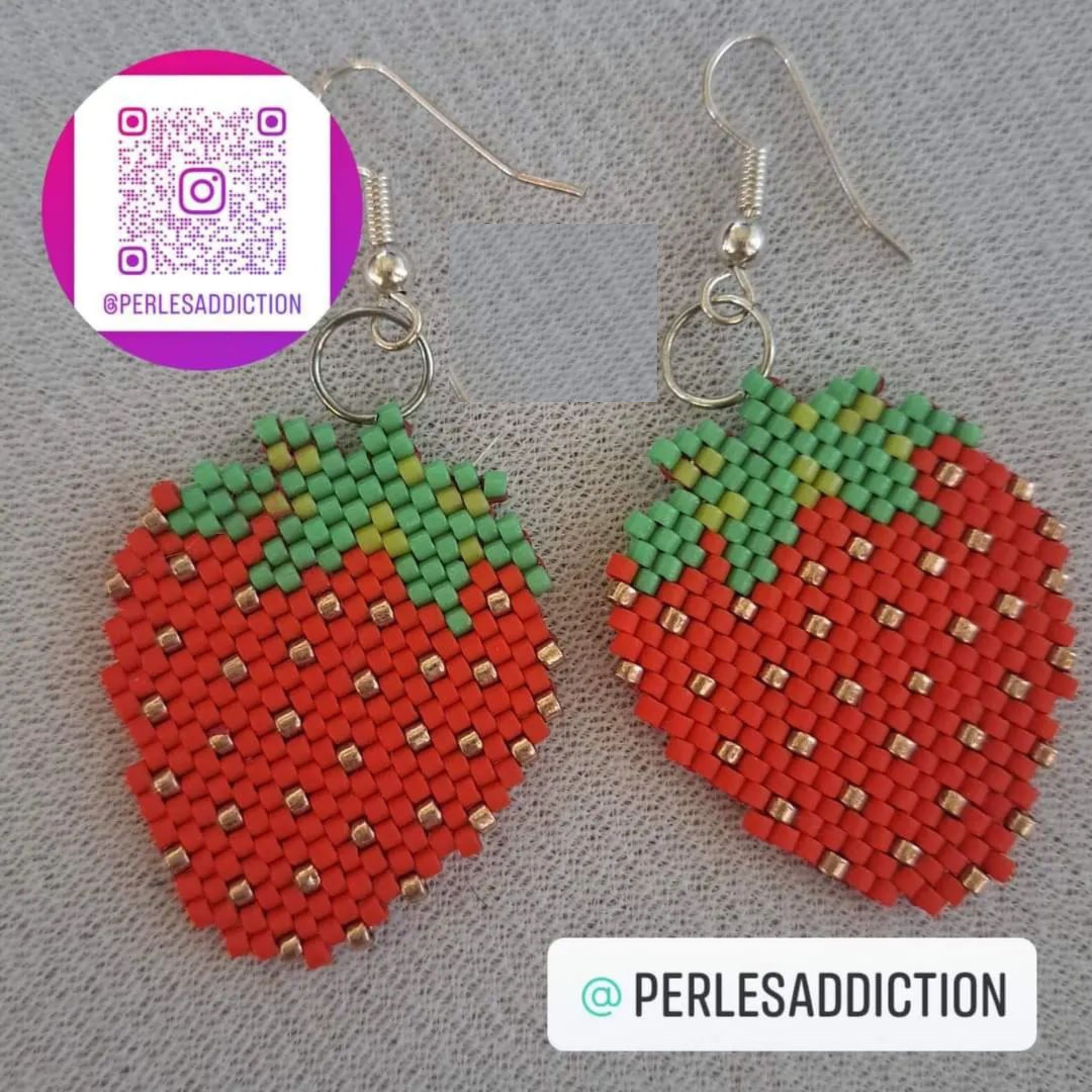 boucle d'oreille fraise 