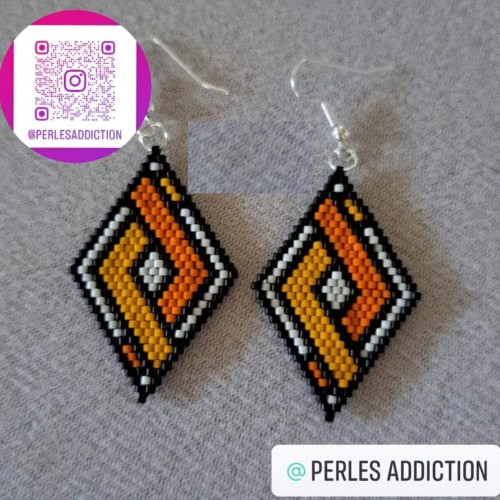 boucle d'oreille losange orange