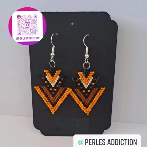 boucles d'oreilles 3 triangle orange