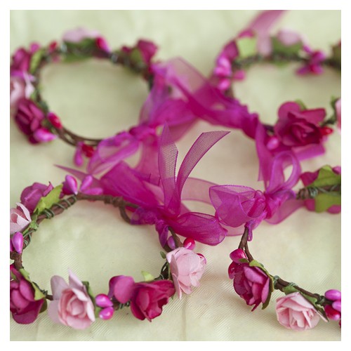 Lot de quatre bracelets fuchsia