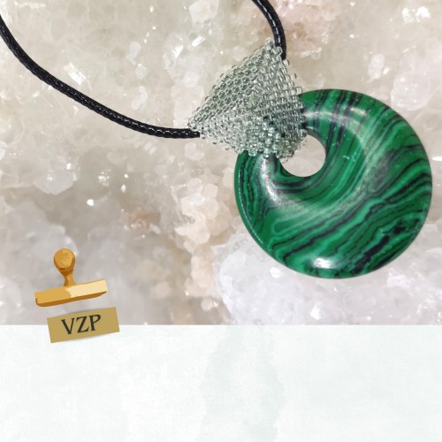 collier donut malachite et perle miyuki