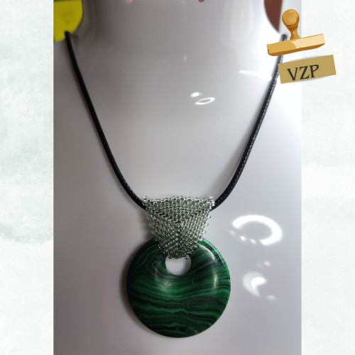 collier donut malachite et perle miyuki