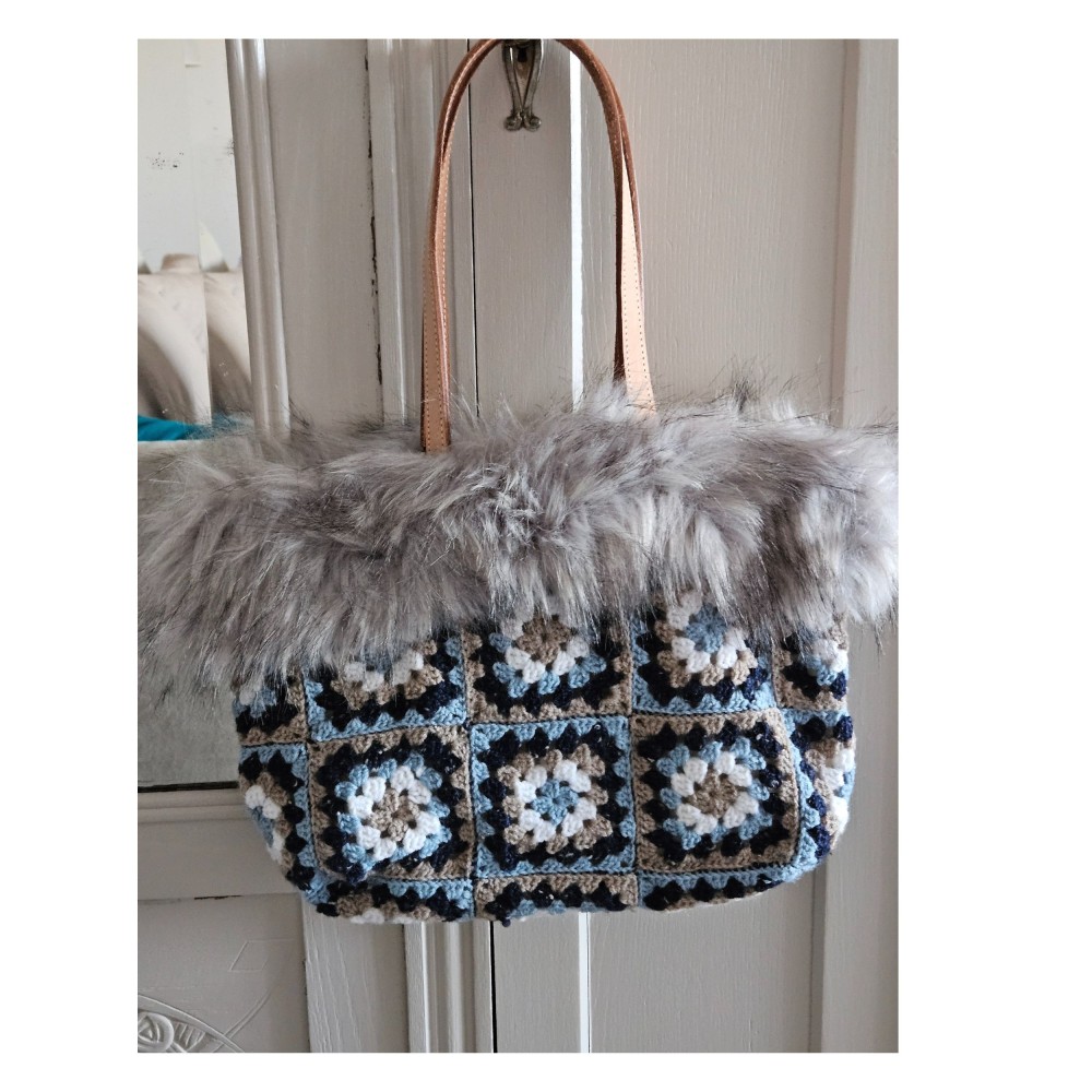 Sac patchwork bleu