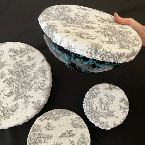 Lot de 4 charlottes de plats zéro déchet de tailles différentes - motifs variés