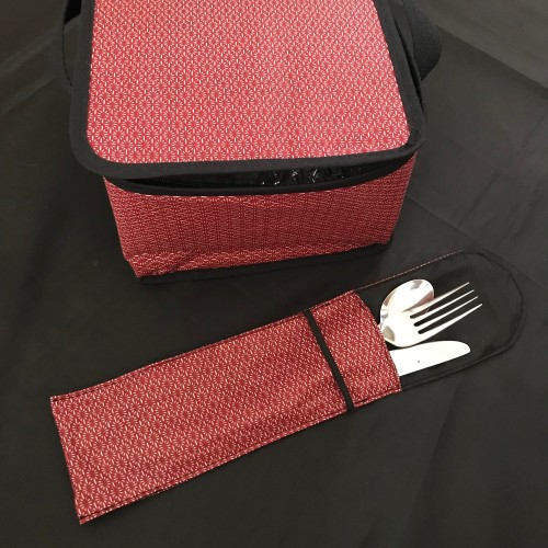 Lunchbag isotherme avec range-couverts assorti - motifs variés