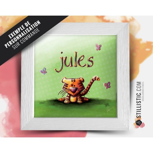 Triptyque lot de 3 Cadres Animaux de la Jungle 25x25cm