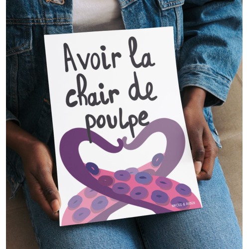 Affiche expression française chair de poule pour chambre/salon/bureau