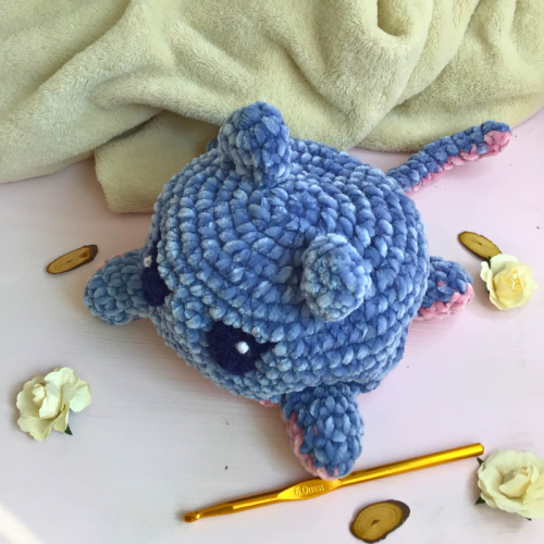 Doudou chat réversible au crochet : heureux et en colère