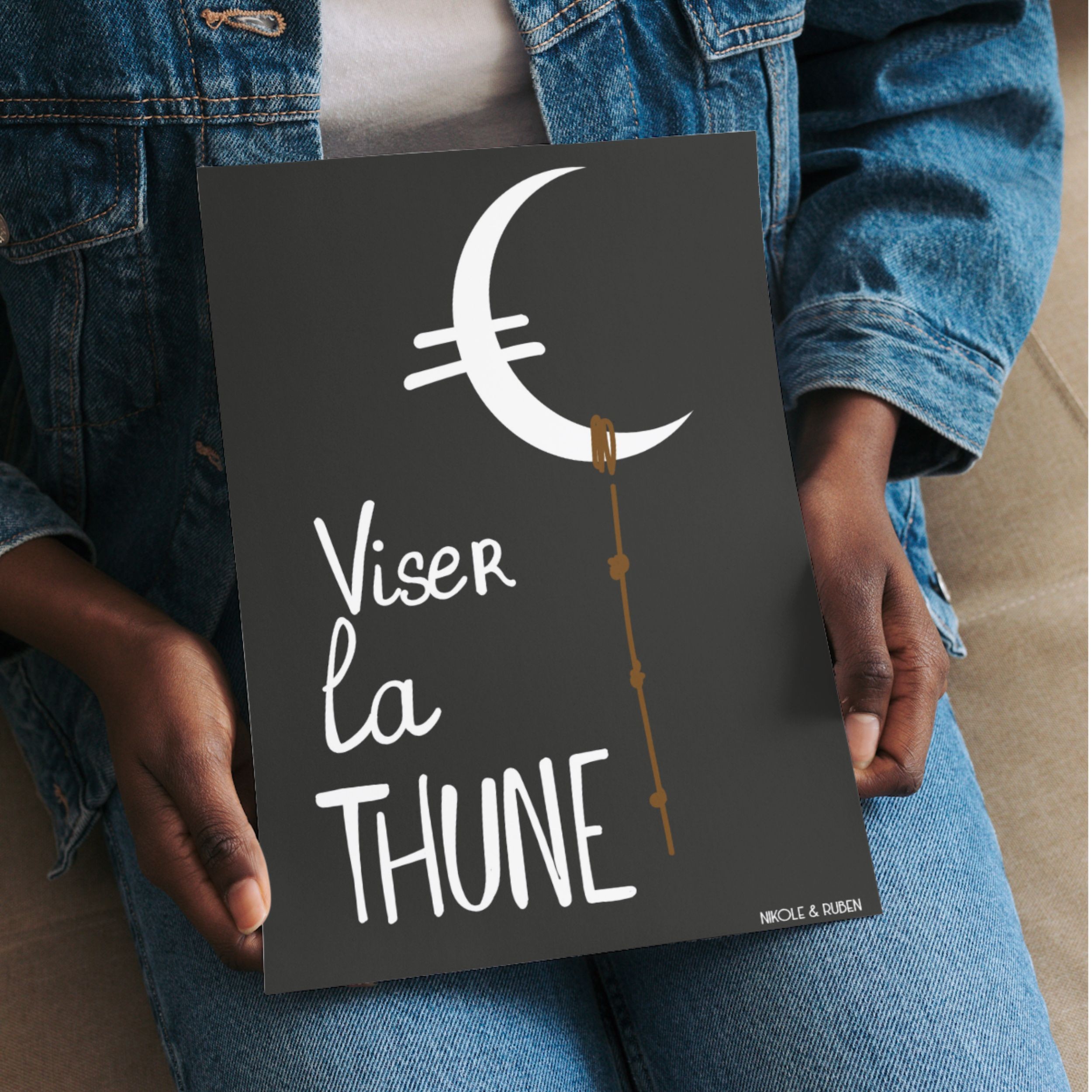 Affiche expression française pour salon/bureau/chambre viser la lune