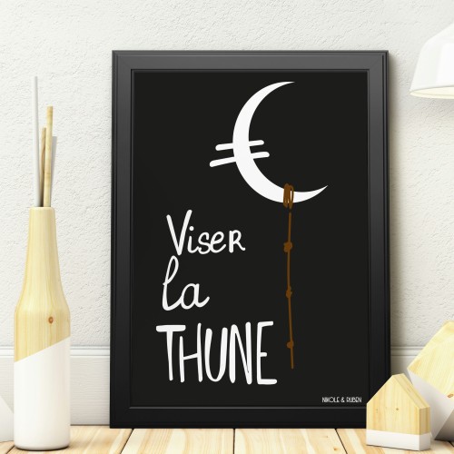 Affiche expression française pour salon/bureau/chambre viser la lune