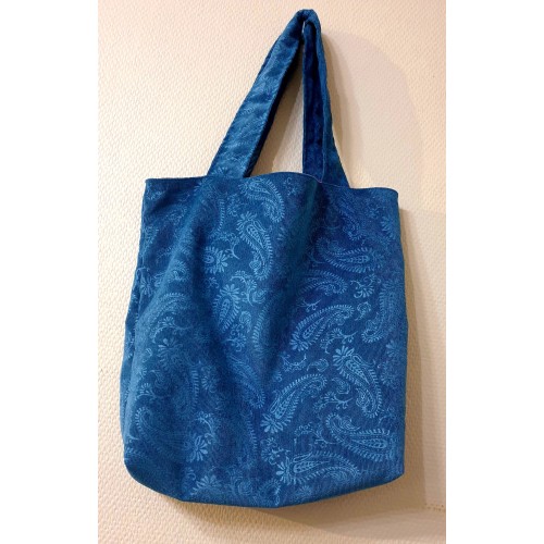 Tote Bag Velours Milleraies / sac cabas / fourre-tout