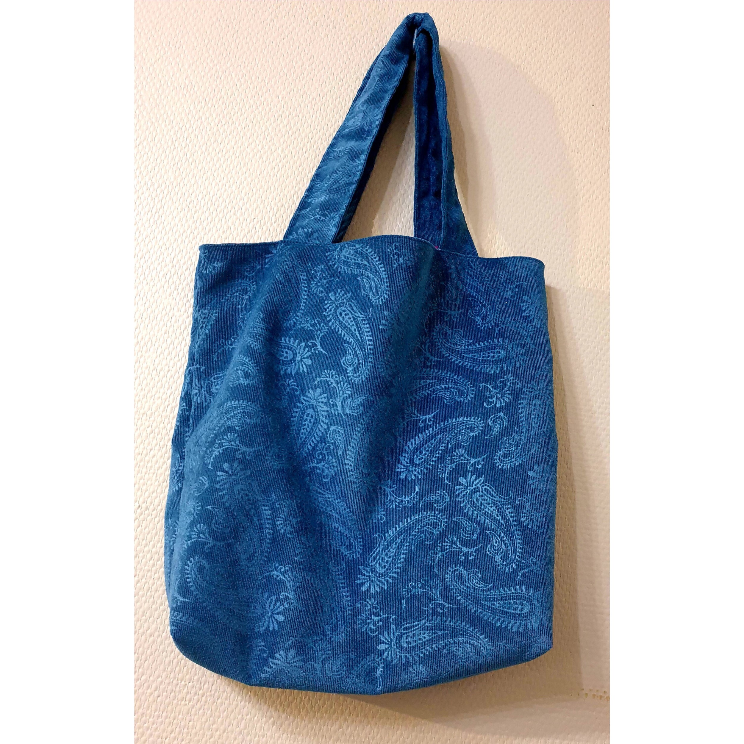 Tote Bag Velours Milleraies / sac cabas / fourre-tout