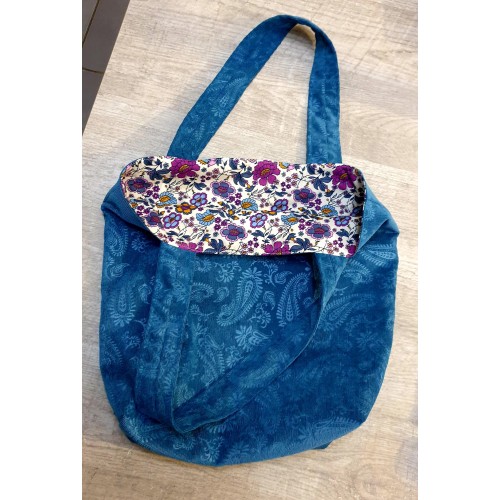 Tote Bag Velours Milleraies / sac cabas / fourre-tout