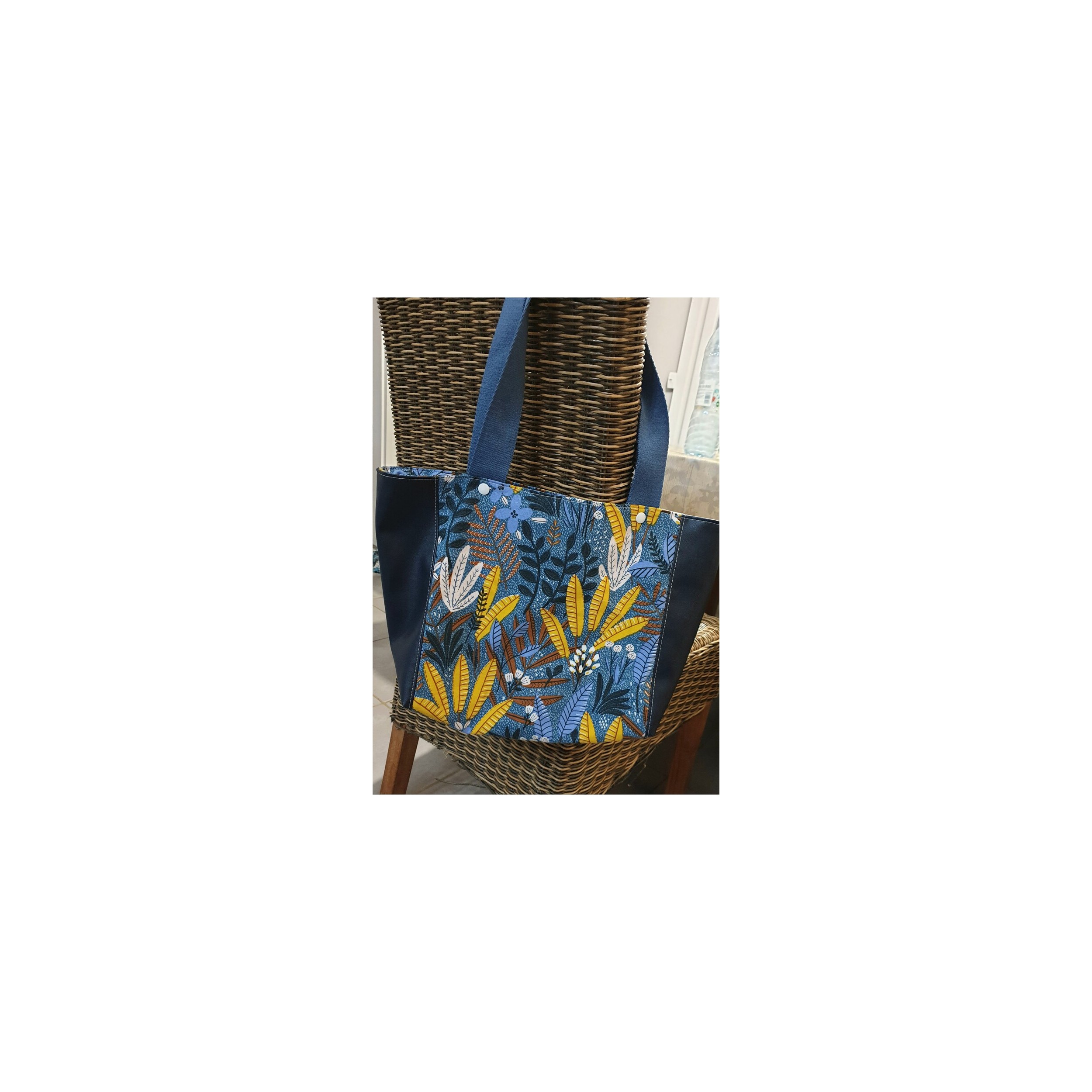 Sac Cabas doublé / sac fourre tout / sac similicuir et Jacquard Active