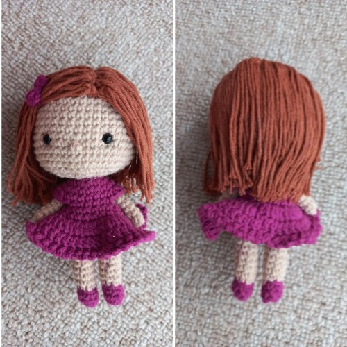 Petite poupée de 12cm faite à la main au crochet