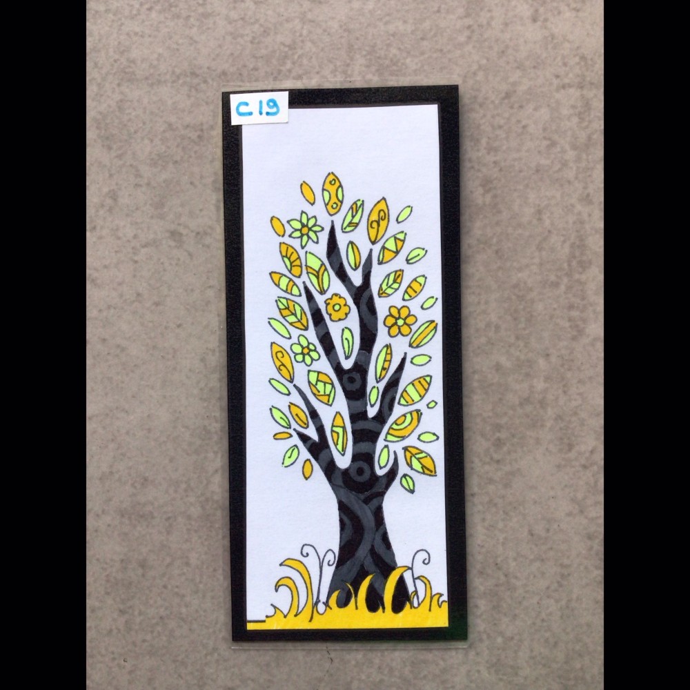 Marque–page « Arbre de vie, couleur jaune »