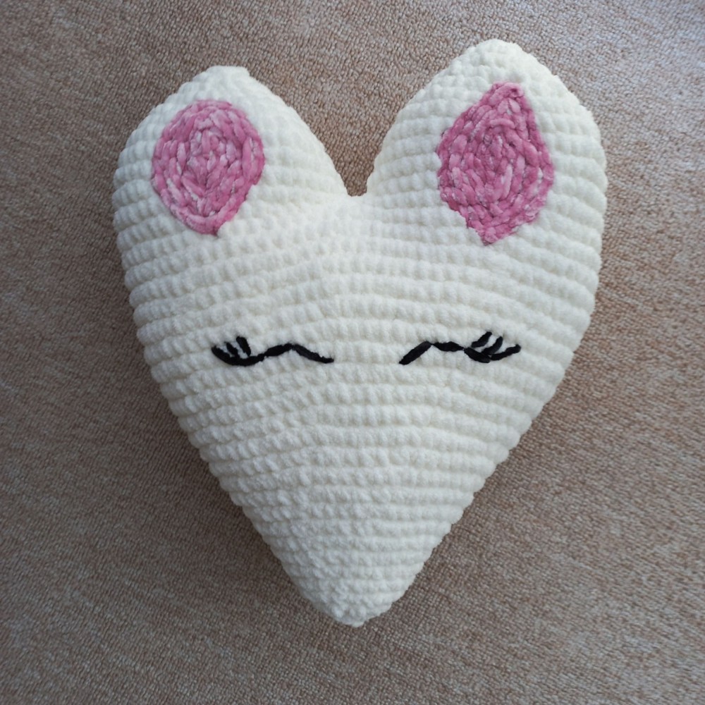 Doudou coussin blanc chenille