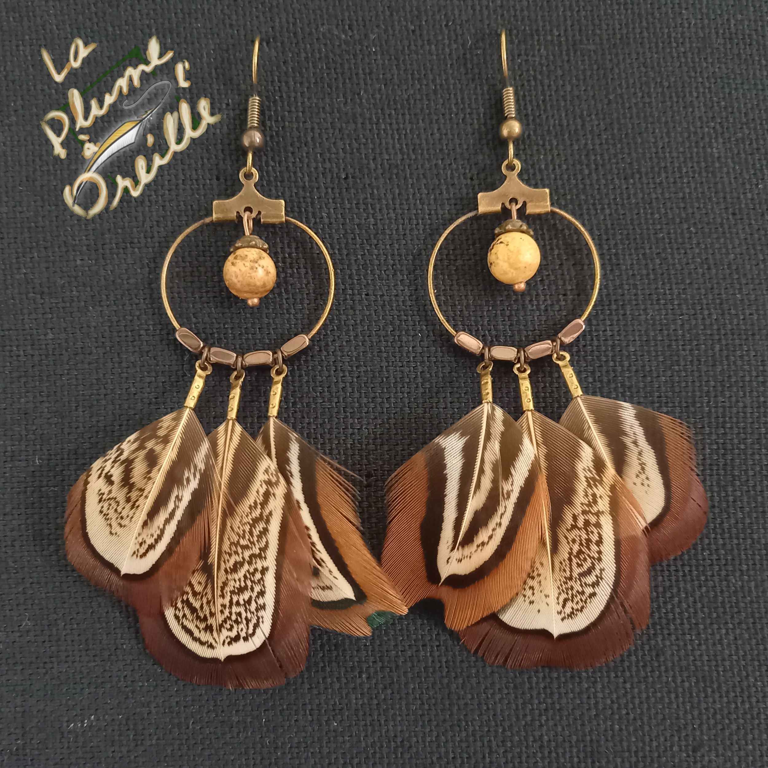 Boucles d'Oreilles Faisan de Colchide