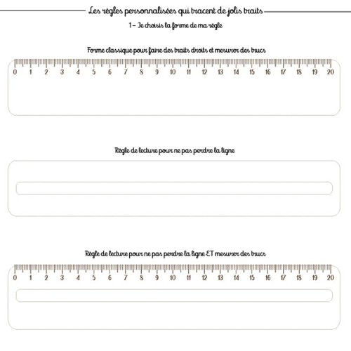 Règle standard et guide de lecture illustrés et personnalisés