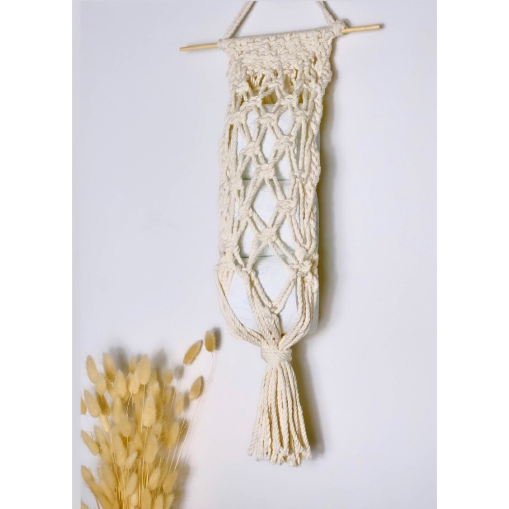 Porte papier toilette en macramé