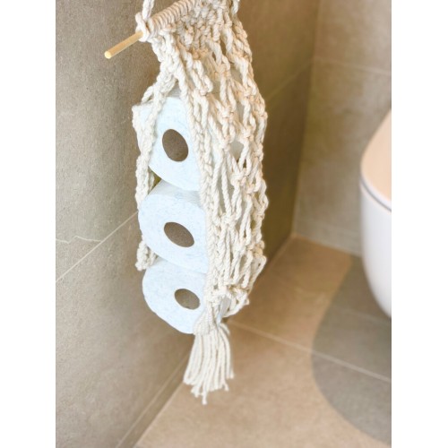 Porte papier toilette en macramé