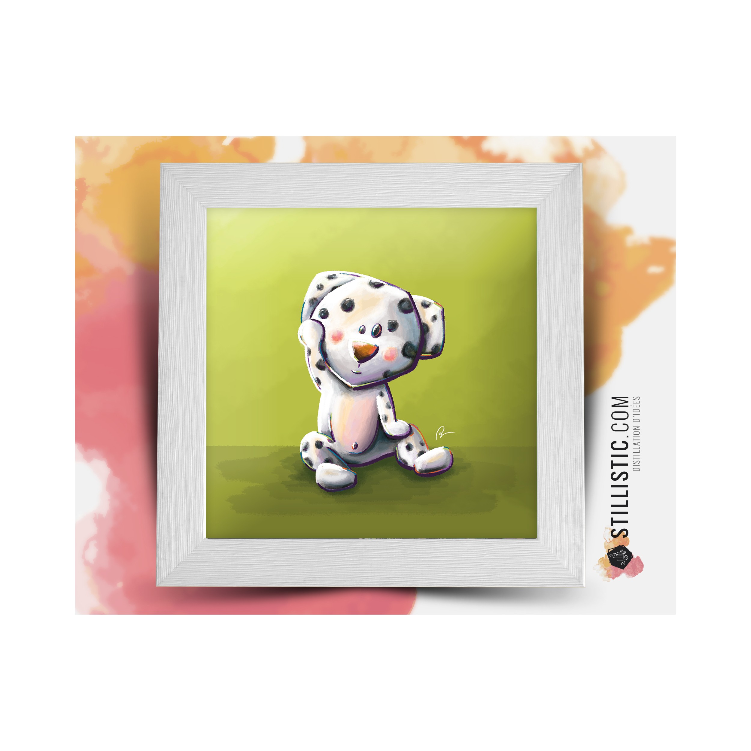 Cadre Illustration Dalmatien 25x25cm