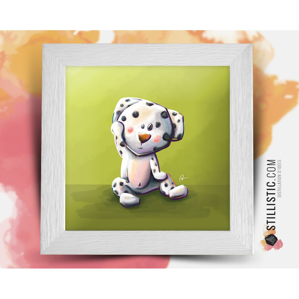 Cadre Illustration Dalmatien 25x25cm