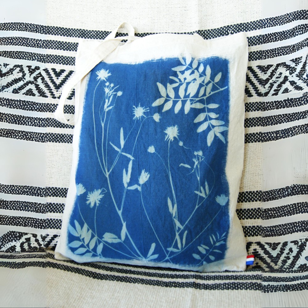 Tote bag impression cyanotype